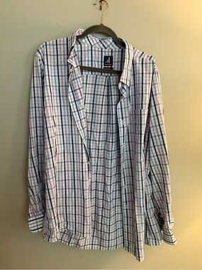 johnnie-O Men's Plaid Button-Down Shirt - Blue & White